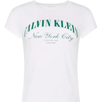 Calvin Ss Graphic Logo Baby Tee XXS BRIGHT WHITE XXS Calvin Ss Graphic Logo Baby Tee XXS BRIGHT WHITE XXS