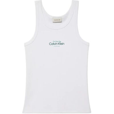 Calvin Contour 2X2 Rib Graphic Tank XXS BRIGHT WHITE XXS Calvin Contour 2X2 Rib Graphic Tank XXS BRIGHT WHITE XXS
