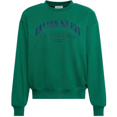 Calvin Logo Graphic Crewneck Sweatshirt XXS ENCHANTED FOREST XXS Calvin Logo Graphic Crewneck Sweatshirt XXS ENCHANTED FOREST XXS