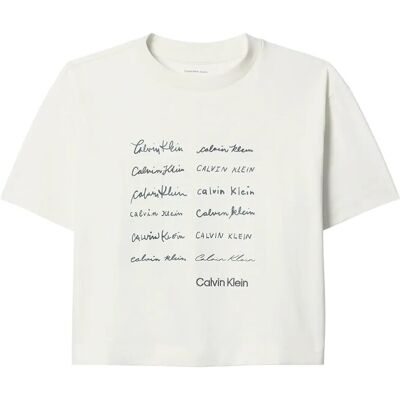 Calvin Ss Cropped Boxy Graphic Tee XXS TOFU XXS Calvin Ss Cropped Boxy Graphic Tee XXS TOFU XXS