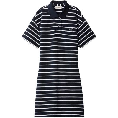 Calvin Ss Striped Pique Polo Mini Dress XXS DARK SAPPHIRE XXS Calvin Ss Striped Pique Polo Mini Dress XXS DARK SAPPHIRE XXS