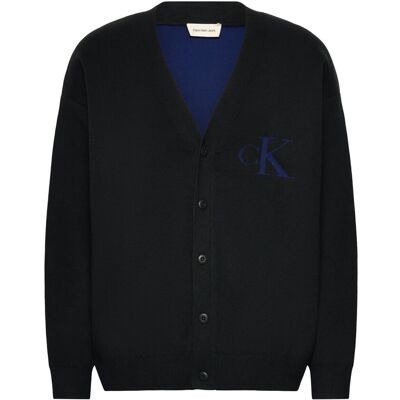 Calvin Ls Cttn Cashmere 3D Logo Cardiga M BLACK M Calvin Ls Cttn Cashmere 3D Logo Cardiga M BLACK M