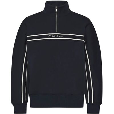 Calvin Ls Cotton Spacer Stripe Rib Qtr M DARK SAPPHIRE M Calvin Ls Cotton Spacer Stripe Rib Qtr M DARK SAPPHIRE M
