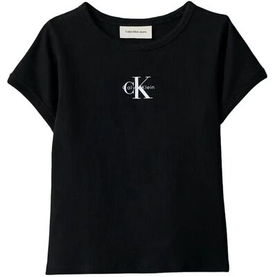 Calvin Monologo Rib Baby Tee 152 PVH BLACK 152 Calvin Monologo Rib Baby Tee 152 PVH BLACK 152