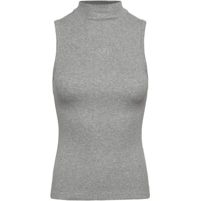Copenhagen Muse Cmsiv-Top Is A Tight-Fitting Top In A Thick And Stretchy Material With A Ribbed XL LIGHT GREY MELANGE XL Copenhagen Muse Cmsiv-Top Is A Tight-Fitting Top In A Thick And Stretchy Material With A Ribbed XL LIGHT GREY MELANGE XL