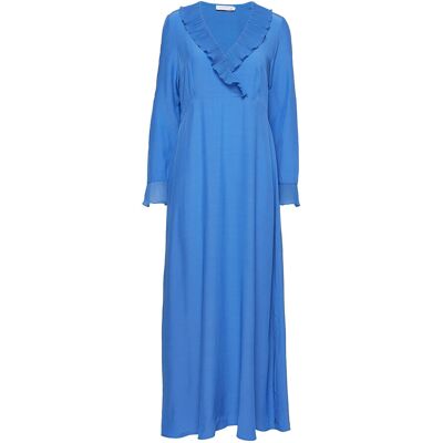 Coster Copenhagen Dress In Viscose With V-Neck And Ru 34 SKY BLUE 34 Coster Copenhagen Dress In Viscose With V-Neck And Ru 34 SKY BLUE 34