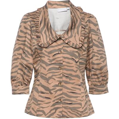 Coster Copenhagen Shirt With Big Collar In Zebra Prin 34 ZEBRA PRINT -941 34 Coster Copenhagen Shirt With Big Collar In Zebra Prin 34 ZEBRA PRINT -941 34