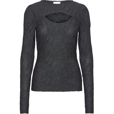 Coster Copenhagen Long Sleeve T-Shirt With Structure 34 BLACK 34 Coster Copenhagen Long Sleeve T-Shirt With Structure 34 BLACK 34