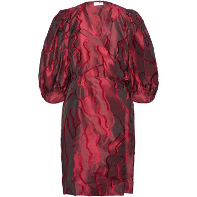 Coster Copenhagen Wrap Dress With Balloon Sleeves 34 RED 34 Coster Copenhagen Wrap Dress With Balloon Sleeves 34 RED 34