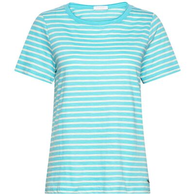 Coster Copenhagen T-Shirt With Stripes - Mid Sleeve XS AQUA BLUE/CREME STRIPE XS Coster Copenhagen T-Shirt With Stripes - Mid Sleeve XS AQUA BLUE/CREME STRIPE XS