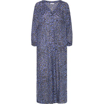 Coster Copenhagen Dress With Placket In Leo Print 34 CLASSIC LEO BLUE 34 Coster Copenhagen Dress With Placket In Leo Print 34 CLASSIC LEO BLUE 34