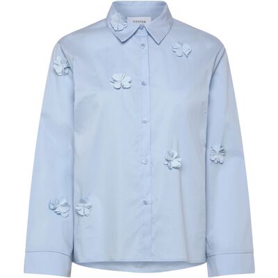 Coster Copenhagen Shirt With Flowers 34 BRIGHT BLUE 34 Coster Copenhagen Shirt With Flowers 34 BRIGHT BLUE 34