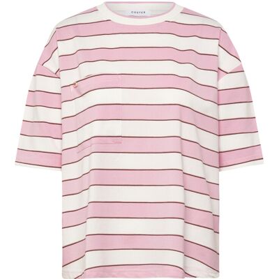 Coster Copenhagen Jersey Rib T-Shirt S WHITE / PINK STRIPE S Coster Copenhagen Jersey Rib T-Shirt S WHITE / PINK STRIPE S