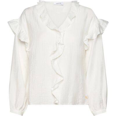 Coster Copenhagen Longsleeved Blouse With Frills 34 OFF WHITE 34 Coster Copenhagen Longsleeved Blouse With Frills 34 OFF WHITE 34