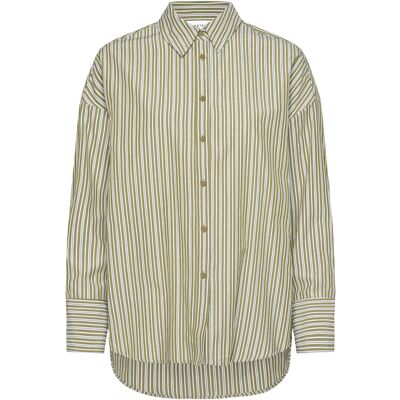 Coster Copenhagen Loose Stribet Shirt 38 GREEN STRIPE 38 Coster Copenhagen Loose Stribet Shirt 38 GREEN STRIPE 38
