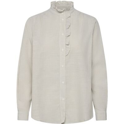 Coster Copenhagen Gwen Frill Shirt 36 GREEN STRIPE 36 Coster Copenhagen Gwen Frill Shirt 36 GREEN STRIPE 36