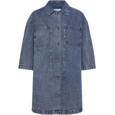 Coster Copenhagen Denim Tunika With Eyelets 34 LIGHT BLUE DENIM 34 Coster Copenhagen Denim Tunika With Eyelets 34 LIGHT BLUE DENIM 34