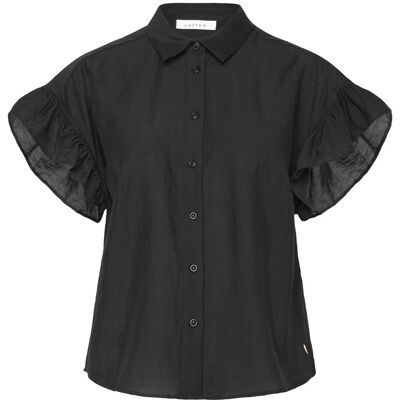 Coster Copenhagen Shirt With Ruffle Sleeves 36 BLACK 36 Coster Copenhagen Shirt With Ruffle Sleeves 36 BLACK 36