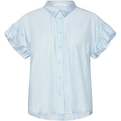 Coster Copenhagen Shirt With Ruffle Sleeves 40 PASTEL BLUE 40 Coster Copenhagen Shirt With Ruffle Sleeves 40 PASTEL BLUE 40