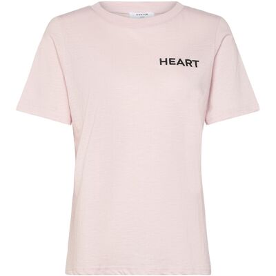 Coster Copenhagen Tee With Heart Embroidery XXL DAISY PINK XXL Coster Copenhagen Tee With Heart Embroidery XXL DAISY PINK XXL