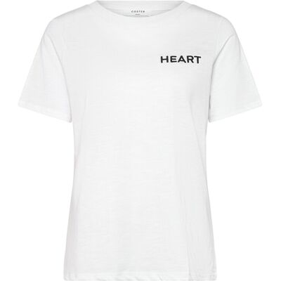 Coster Copenhagen Tee With Heart Embroidery XXL WHITE XXL Coster Copenhagen Tee With Heart Embroidery XXL WHITE XXL