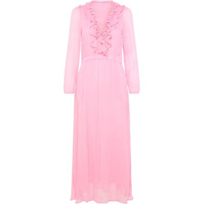 Coster Copenhagen Long Ruffle Dress 42 FUSCHIA 42 Coster Copenhagen Long Ruffle Dress 42 FUSCHIA 42
