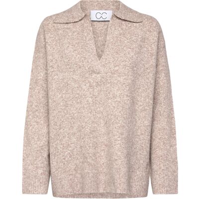 Coster Copenhagen Cc Heart Emerie Polo Sweater XS SAND MELANGE XS Coster Copenhagen Cc Heart Emerie Polo Sweater XS SAND MELANGE XS