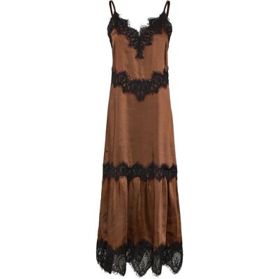 Coster Copenhagen Dress With Lace Detail 36 DARK BROWN 36 Coster Copenhagen Dress With Lace Detail 36 DARK BROWN 36