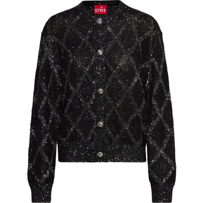 crās Glitzcras Knit Cardigan 34 9993 BLACK SILVER CHECK 34 crās Glitzcras Knit Cardigan 34 9993 BLACK SILVER CHECK 34