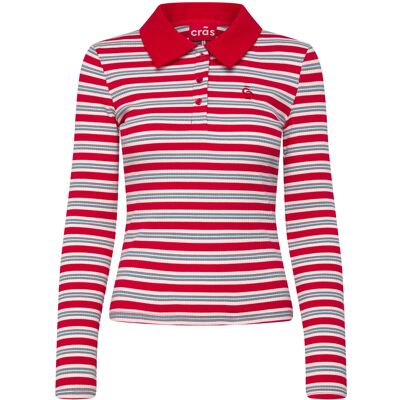 crās Lesliecras Polo Blouse 38 RED BLUE STRIPE 38 crās Lesliecras Polo Blouse 38 RED BLUE STRIPE 38