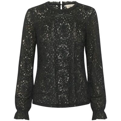 Cream Crtiley Lace Blouse 34 PITCH BLACK 34 Cream Crtiley Lace Blouse 34 PITCH BLACK 34