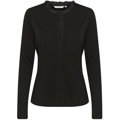 Cream Crnaia Flounce Blouse S PITCH BLACK S Cream Crnaia Flounce Blouse S PITCH BLACK S