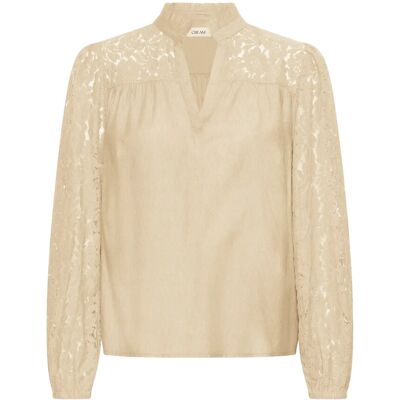 Cream Crliselin Lace Blouse 44 OATMEAL 44 Cream Crliselin Lace Blouse 44 OATMEAL 44