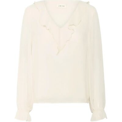 Cream Crflake Blouse 38 WHISPER WHITE 38 Cream Crflake Blouse 38 WHISPER WHITE 38