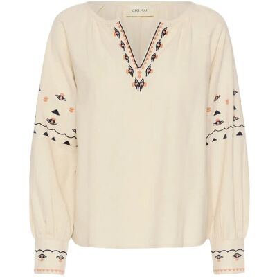Cream Cragate Blouse 34 OATMEAL 34 Cream Cragate Blouse 34 OATMEAL 34
