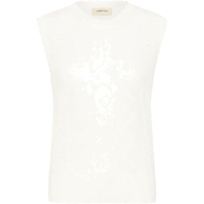 Cream Croluki Knit Slipover S SNOW WHITE S Cream Croluki Knit Slipover S SNOW WHITE S