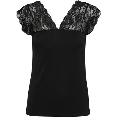 Culture Cupoppy Lace Top XS BLACK XS Culture Cupoppy Lace Top XS BLACK XS