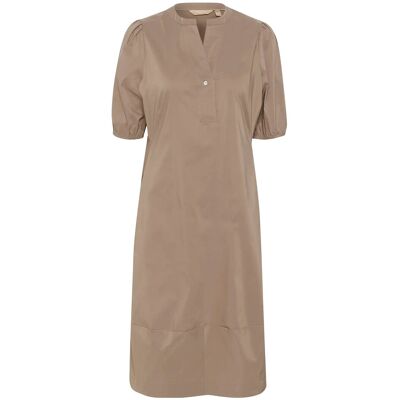 Culture Cuantoinett Ss Placket Dress XS PINE BARK XS Culture Cuantoinett Ss Placket Dress XS PINE BARK XS