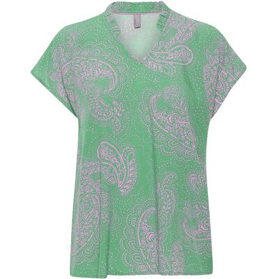 Culture Cupolly Ss Blouse XS GREEN/PINK PAISLEY XS Culture Cupolly Ss Blouse XS GREEN/PINK PAISLEY XS