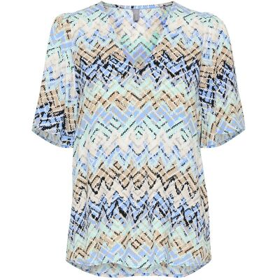 Culture Cukendall Ss Blouse XS BLUE GRAPHIC XS Culture Cukendall Ss Blouse XS BLUE GRAPHIC XS