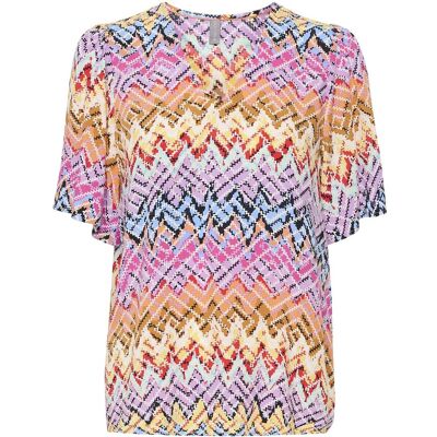 Culture Cukendall Ss Blouse XS ORANGE GRAPHIC XS Culture Cukendall Ss Blouse XS ORANGE GRAPHIC XS