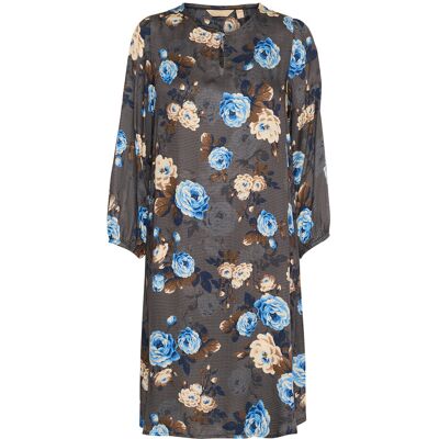 Culture Cukimly Dittemarie Short Dress XS GREY/BLUE FLOWER XS Culture Cukimly Dittemarie Short Dress XS GREY/BLUE FLOWER XS