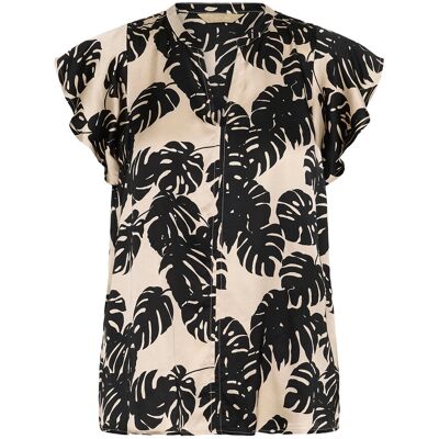 Culture Cumiso Berna Capsleeve S BLACK PALM LEAVES S Culture Cumiso Berna Capsleeve S BLACK PALM LEAVES S