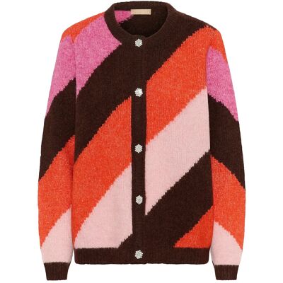 Culture Cudiga Kimmy Cardigan S BROWN/PINK MIX S Culture Cudiga Kimmy Cardigan S BROWN/PINK MIX S