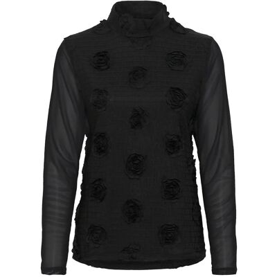 Culture Cumascha Mesh Blouse S BLACK S Culture Cumascha Mesh Blouse S BLACK S