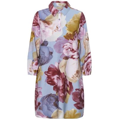 Culture Cumagna Greece Short Dress S BLUE//PINK/YELLOW FLOWER S Culture Cumagna Greece Short Dress S BLUE//PINK/YELLOW FLOWER S