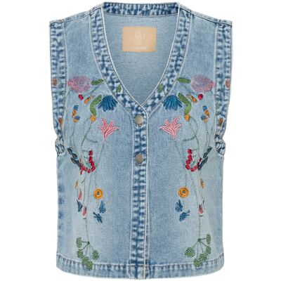 Culture Cutiala Aniceta Embroidery Waistcoa XL LIGHT BLUE WASH XL Culture Cutiala Aniceta Embroidery Waistcoa XL LIGHT BLUE WASH XL