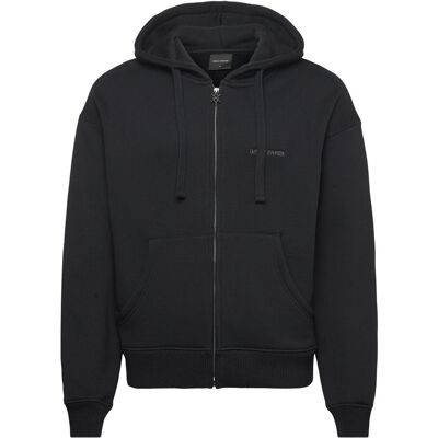 Daily Paper Boxy Zip Up Hoodie XS BLACK XS Daily Paper Boxy Zip Up Hoodie XS BLACK XS