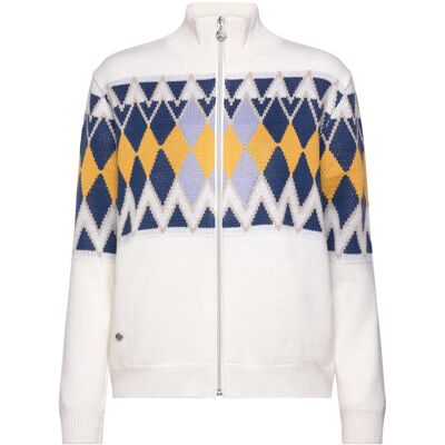 Daily Sports Placed Argyle Cardigan Lined XXL WHITE XXL Daily Sports Placed Argyle Cardigan Lined XXL WHITE XXL