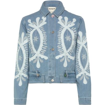 Desigual Woman Denim Trucker Jacket XL BLUE XL Desigual Woman Denim Trucker Jacket XL BLUE XL